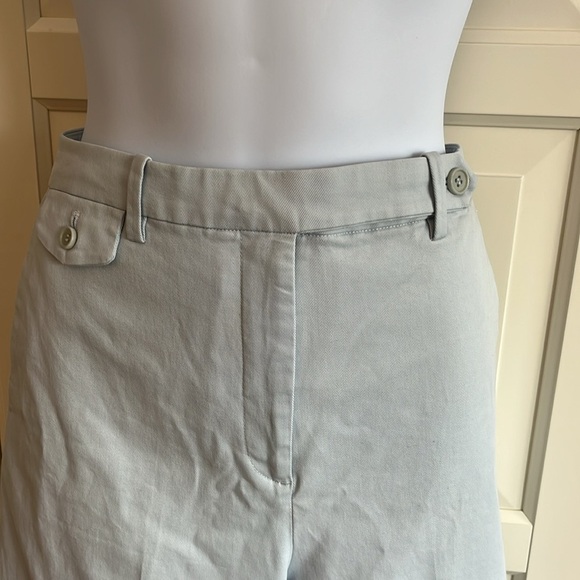 Theory Nadeema Relaxed Chino Pants Size 8, light blue capri Wide Leg, Cotton. - Picture 5 of 13